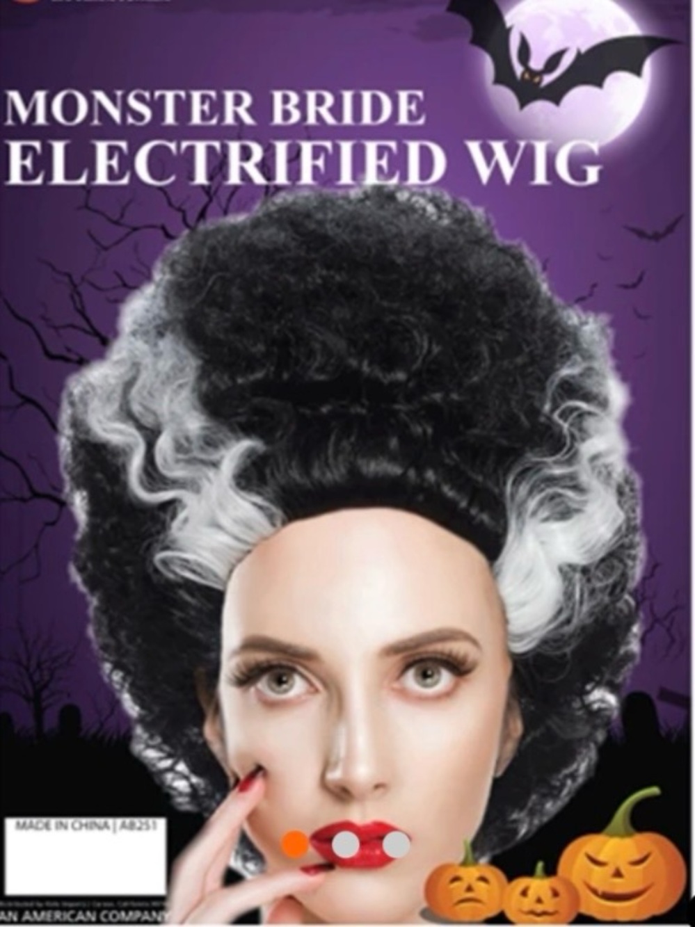 Bride Of Frankenstein Wig Monster Bride Black And White Wig Cosplay Party. NEW